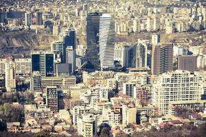 Georgia, Tbilisi. April 17, 2022. Tbilisi central district aerial view. Aerial cityscape. photo