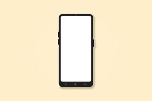 teléfono móvil con pantalla en blanco. plantilla para presentación dispositivo realista 3d.