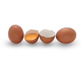 Chicken eggs isolated on white background with clipping path photo