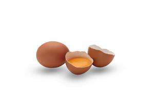 Chicken eggs isolated on white background with clipping path photo