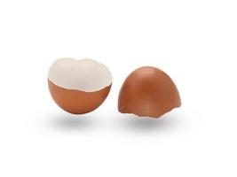 Cracked eggshells isolated on white background with clipping path photo