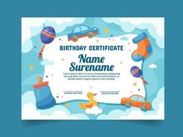 Template of Birth Certificate vector