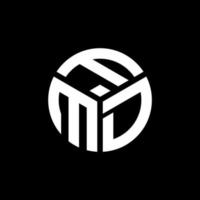 FMD letter logo design on black background. FMD creative initials letter logo concept. FMD letter design. vector