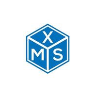 diseño de logotipo de letra xms sobre fondo blanco. concepto de logotipo de letra de iniciales creativas xms. diseño de letras xms. vector