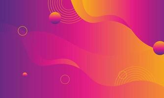 Abstract pink, purple and yellow fluid gradient with circle. vector