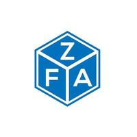 ZFA letter logo design on white background. ZFA creative initials letter logo concept. ZFA letter design. vector