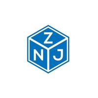 diseño de logotipo de letra znj sobre fondo blanco. concepto de logotipo de letra de iniciales creativas znj. diseño de letras znj. vector