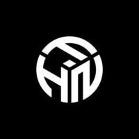 diseño del logotipo de la letra fhn sobre fondo negro. concepto de logotipo de letra de iniciales creativas fhn. diseño de letras fhn. vector