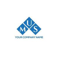 MUS letter logo design on white background. MUS creative initials letter logo concept. MUS letter design. vector