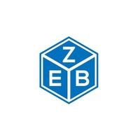 diseño de logotipo de letra zeb sobre fondo blanco. concepto de logotipo de letra inicial creativa zeb. diseño de letras zeb. vector