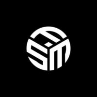 FSM letter logo design on black background. FSM creative initials letter logo concept. FSM letter design. vector