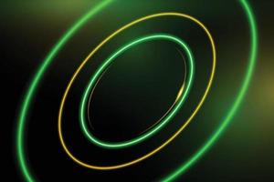 Abstract green and yellow circle lines neon light background. Vector. vector