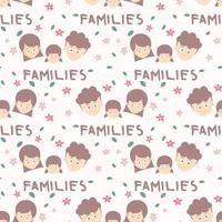 Hand drawn international day families seamless pattern. vector