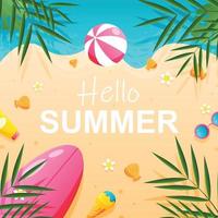 Hello summer background. Summer time. vector