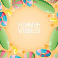 Summer vibes background. Summer time. vector