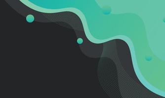 Abstract green and black fluid background. vector