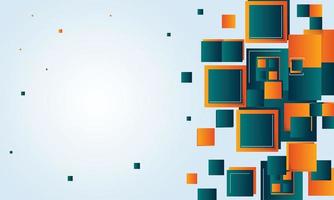 Abstract green and orange rectangles technology background. vector