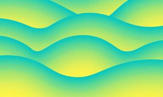 Abstract green and yellow wave fluid background. vector