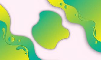 Abstract green and yellow gradient fluid shape background. vector