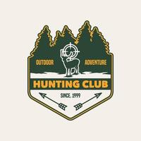 Hand Drawn Hunting Club Logo Label Badge vector