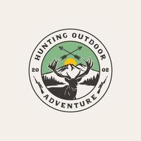 Hand Drawn Hunting Club Logo Label Badge vector