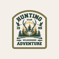 Hand Drawn Hunting Club Logo Label Badge vector