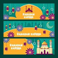 Flat Ramadan Kareem Banner vector