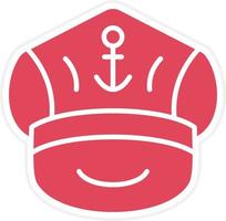 Captain Cap Icon Style vector