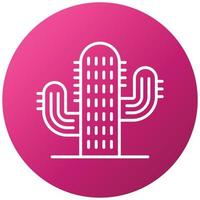 estilo de icono de cactus vector