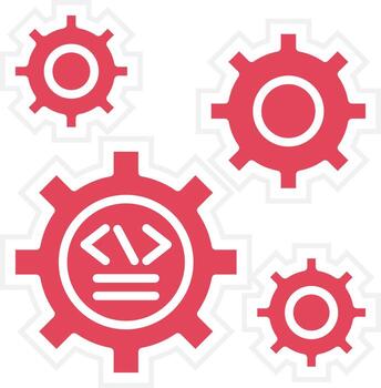 Code Settings Icon Style vector