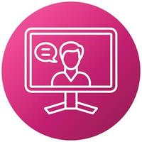 Online Lecture Icon Style vector