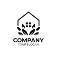 Eco house logo design vector