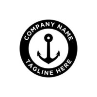 Marine retro emblems with anchor logo vector