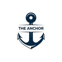 Marine retro emblems with anchor logo vector
