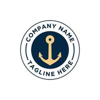 Marine retro emblems logo with anchor