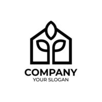 Eco house logo design vector