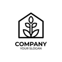 Eco house logo design vector