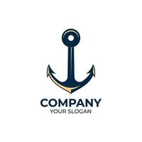 Marine retro emblems with anchor logo vector