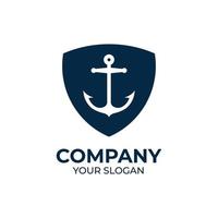 Marine retro emblems with anchor logo vector