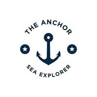 Marine retro emblems with anchor logo vector