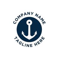 Marine retro emblems with anchor logo vector