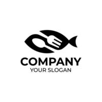 Fish food logo design vector