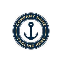 Marine retro emblems logo with anchor vector