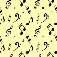 Seamless background with musical notes vector