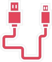 estilo de icono de cable usb vector