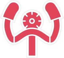 Aeroplane Steering Wheel Icon Style vector