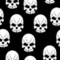 Seamless pattern with skulls vector