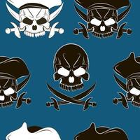 Seamless pattern with skulls vector