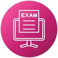 estilo de icono de examen en línea vector