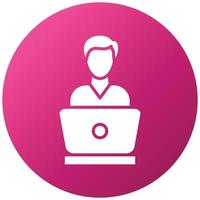 Studying Laptop Icon Style vector